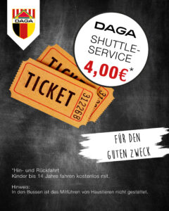 DAGA: Ein Busticket für Hin- und Rückfahrt zum Volksfest Grafenwöhr kostet 4,- Euro. — Bild: DAGA e.V. Grafenwöhr