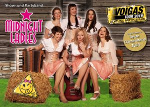 Die Midnight Ladies Show- und Partyband, das sind Tanja, Heike, Olivia, Katy, Nadine und Anni -- Bild: Midnight Ladies