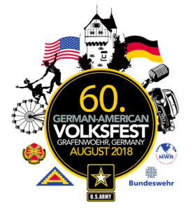 Logo des Deutsch-Amerikanischen Volksfest Grafenwöhr 2018, das Logo wurde von Grafenwoehr Family and MWR gestaltet. — Bild: US-Armee Garnison Bavaria