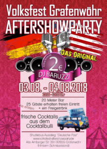 Volksfest Grafenwöhr – After-Show-Party 2018 – Vol. 5 – Das Original! -- Bild: volksfest-aftershowparty.de / Tobias Mühleis