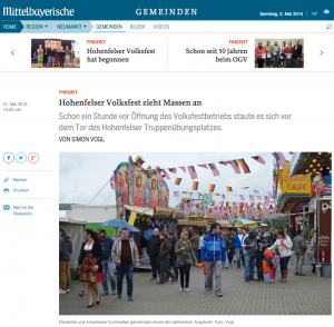 Hohenfelser Volksfest zieht Massen an -- Bild/Screenshot: Mittelbayerische Zeitung